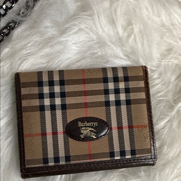 Burberry Tan and Black Check Card Holder - Picture 1 of 6
